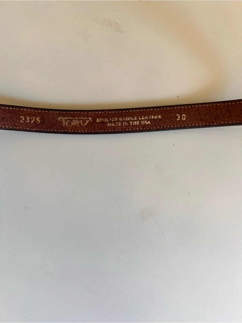 Tory Classic Brown Leather Belt with Brass Buckle